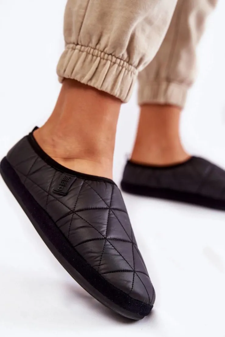 Big Star Shoes Kapcie Klasyczne*Damskie Wsuwane Papcie Big Star KK274606 Czarne