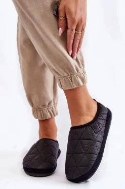 Big Star Shoes Kapcie Klasyczne*Damskie Wsuwane Papcie Big Star KK274606 Czarne