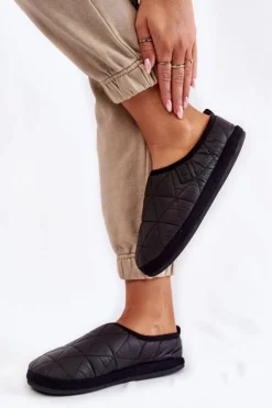 Big Star Shoes Kapcie Klasyczne*Damskie Wsuwane Papcie Big Star KK274606 Czarne