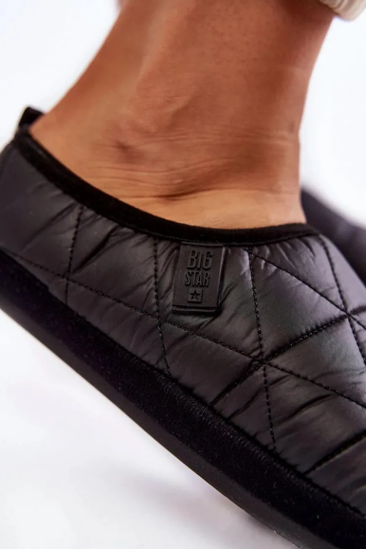 Big Star Shoes Kapcie Klasyczne*Damskie Wsuwane Papcie Big Star KK274606 Czarne