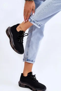 Damskie GOE Damskie Wsuwane Skarpetkowe Buty JJ2N4080 Czarne