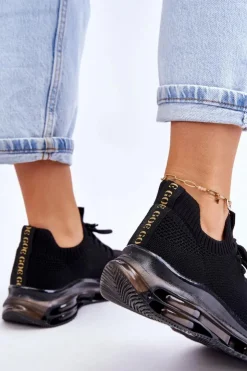 Damskie GOE Damskie Wsuwane Skarpetkowe Buty JJ2N4080 Czarne