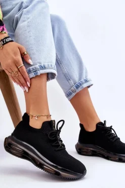 Damskie GOE Damskie Wsuwane Skarpetkowe Buty JJ2N4080 Czarne