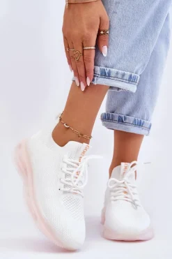 GOE Buty Sportowe Na Platformie|Sneakersy Damskie*Damskie Wsuwane Skarpetkowe Buty JJ2N4079 Białe