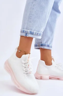 GOE Buty Sportowe Na Platformie|Sneakersy Damskie*Damskie Wsuwane Skarpetkowe Buty JJ2N4079 Białe