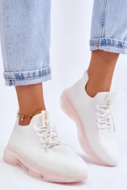 GOE Buty Sportowe Na Platformie|Sneakersy Damskie*Damskie Wsuwane Skarpetkowe Buty JJ2N4079 Białe