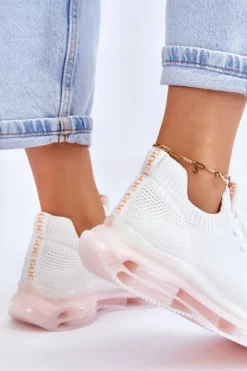 GOE Buty Sportowe Na Platformie|Sneakersy Damskie*Damskie Wsuwane Skarpetkowe Buty JJ2N4079 Białe