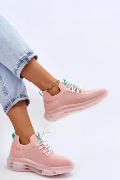 Sale GOE Damskie Wsuwane Skarpetkowe Buty JJ2N4081 Jasnoróżowe