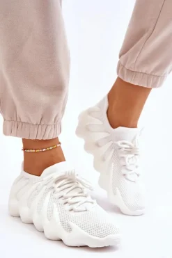 Boto Sneakersy Damskie*Damskie Wsuwane Sneakersy Białe Myles