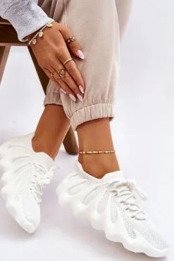 Boto Sneakersy Damskie*Damskie Wsuwane Sneakersy Białe Myles