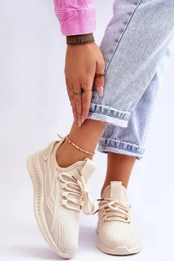 Damskie Big Star Shoes Damskie Wsuwane Sneakersy Big Star LL274714 Beżowe