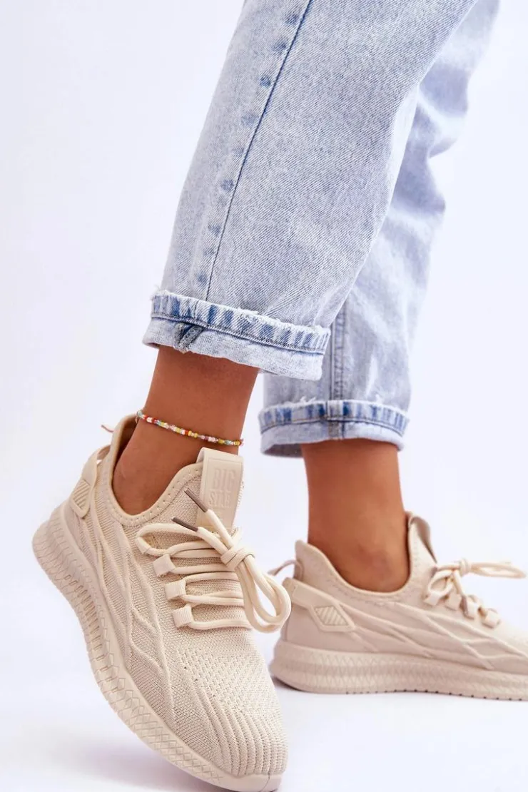 Damskie Big Star Shoes Damskie Wsuwane Sneakersy Big Star LL274714 Beżowe