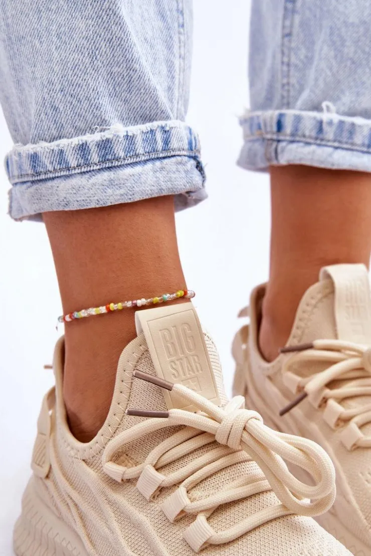 Damskie Big Star Shoes Damskie Wsuwane Sneakersy Big Star LL274714 Beżowe