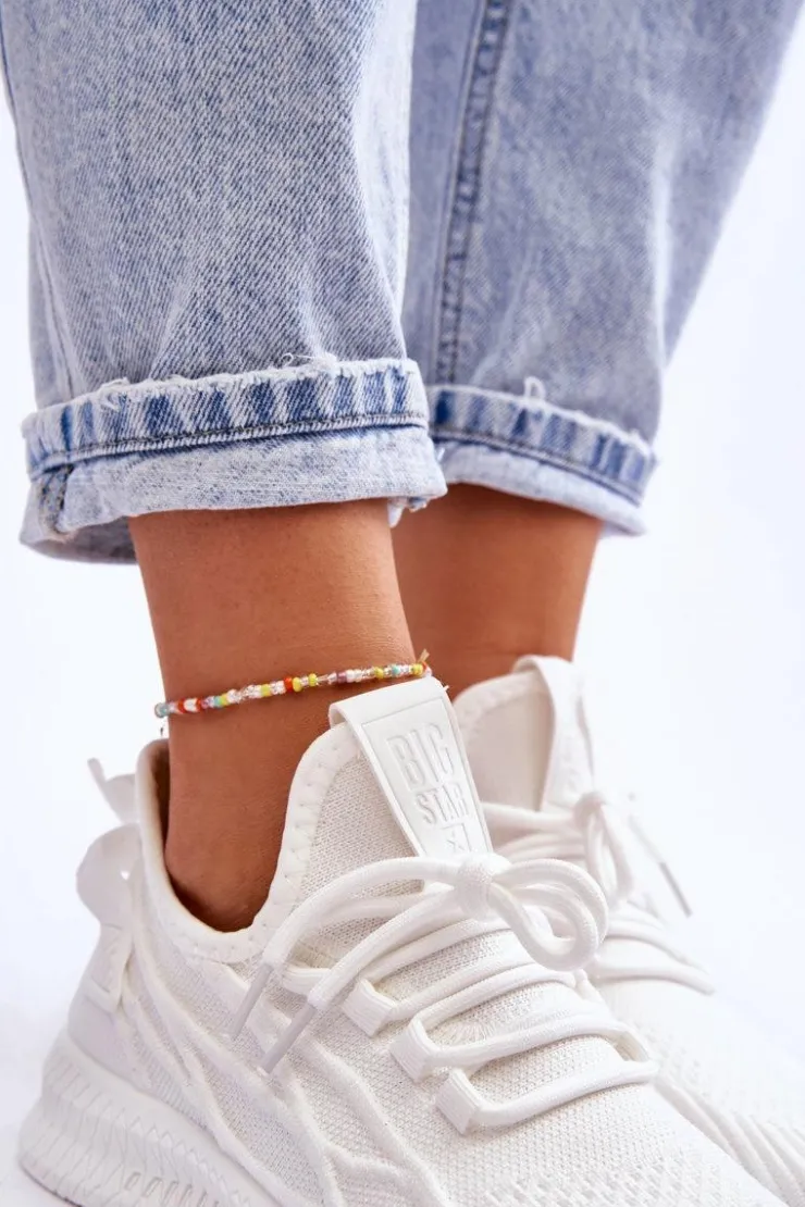 Sale Big Star Shoes Damskie Wsuwane Sneakersy Big Star LL274712 Białe