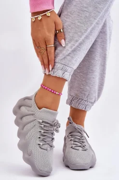 Boto Sneakersy Damskie*Damskie Wsuwane Sneakersy Szare Myles