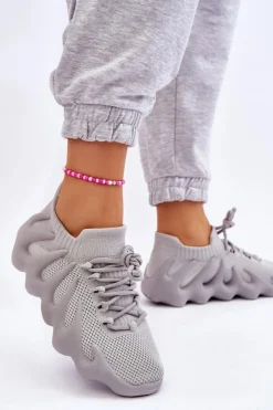 Boto Sneakersy Damskie*Damskie Wsuwane Sneakersy Szare Myles