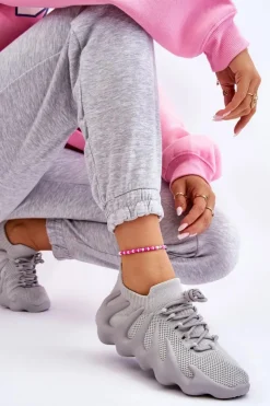 Boto Sneakersy Damskie*Damskie Wsuwane Sneakersy Szare Myles