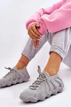 Boto Sneakersy Damskie*Damskie Wsuwane Sneakersy Szare Myles