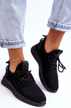 Big Star Shoes Buty Sportowe Na Platformie|Buty Sportowe Big Star*Damskie Wsuwane Sneakersy Big Star LL274711 Czarne