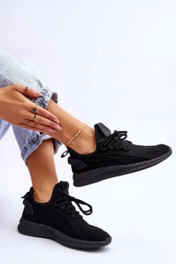 Big Star Shoes Buty Sportowe Na Platformie|Buty Sportowe Big Star*Damskie Wsuwane Sneakersy Big Star LL274711 Czarne