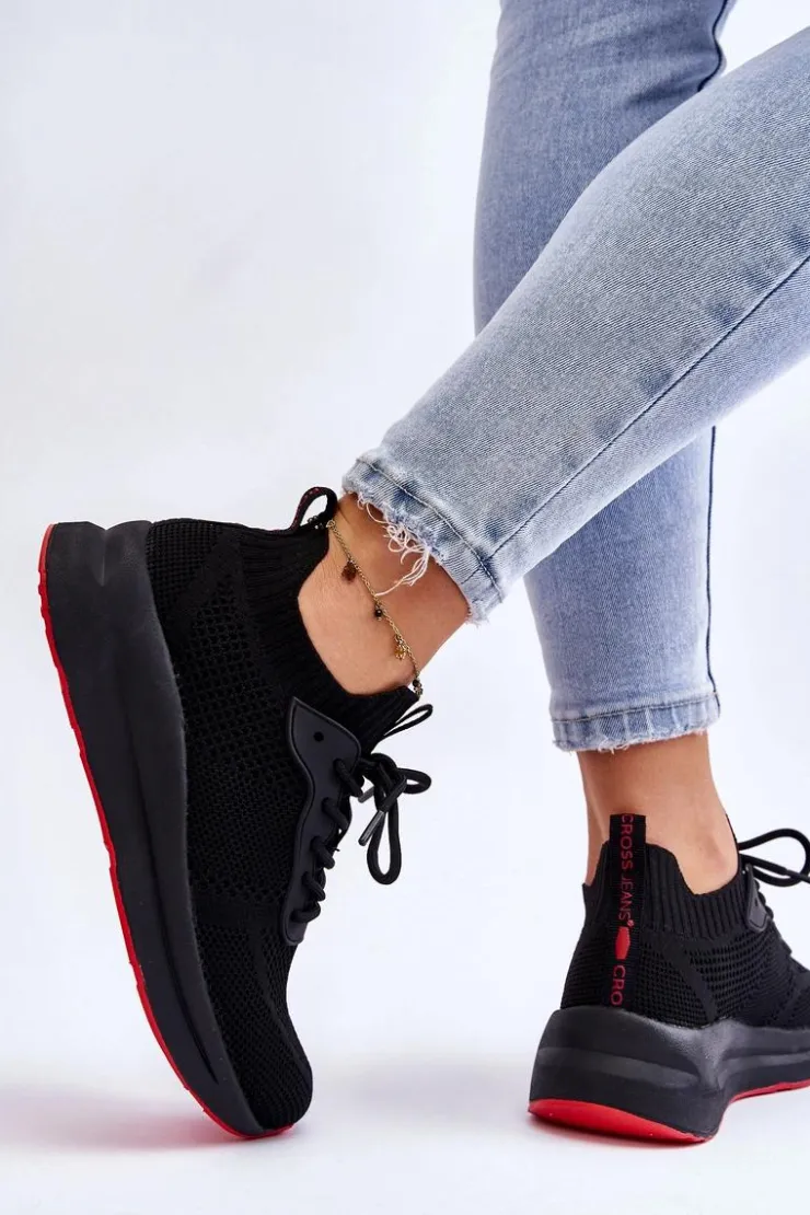 Damskie Cross Jeans Damskie Wsuwane Sneakersy LL2R4032C Czarne