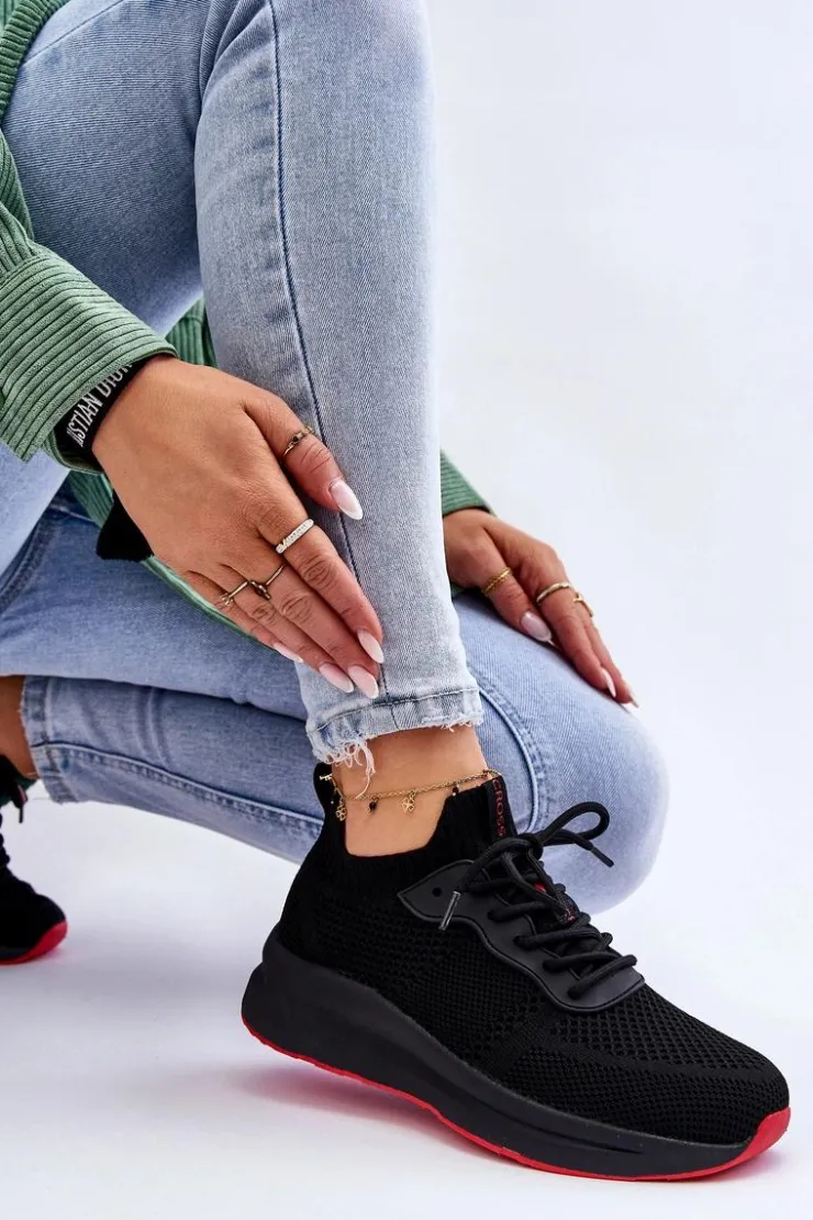 Damskie Cross Jeans Damskie Wsuwane Sneakersy LL2R4032C Czarne