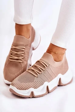Discount Boto Damskie Wsuwane Sneakersy Beżowe Dayen