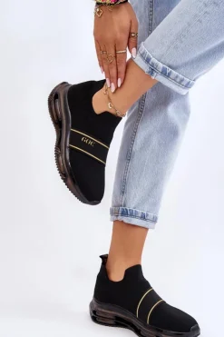 GOE Buty Sportowe Na Platformie|Sneakersy Damskie*Damskie Wsuwane Sportowe Buty LL2N4032 Czarne