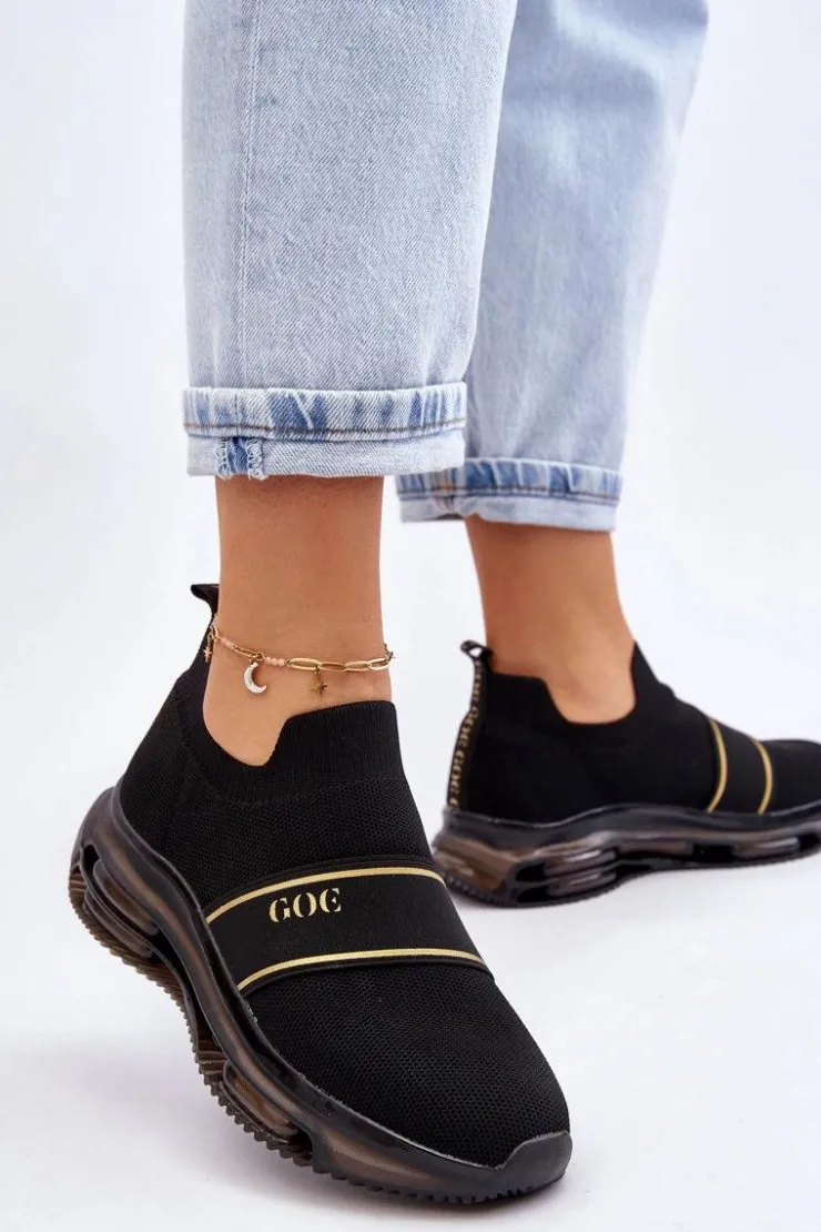 GOE Buty Sportowe Na Platformie|Sneakersy Damskie*Damskie Wsuwane Sportowe Buty LL2N4032 Czarne