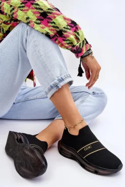 GOE Buty Sportowe Na Platformie|Sneakersy Damskie*Damskie Wsuwane Sportowe Buty LL2N4032 Czarne