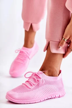 Boto Sneakersy Damskie*Damskie Wsuwane Sportowe Buty Różowe Sequro