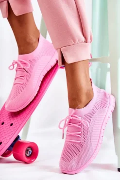 Boto Sneakersy Damskie*Damskie Wsuwane Sportowe Buty Różowe Sequro