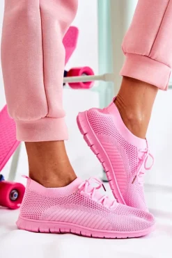 Boto Sneakersy Damskie*Damskie Wsuwane Sportowe Buty Różowe Sequro