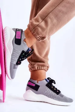 Damskie Boto Damskie Wsuwane Sportowe Buty Sneakersy Szare Klayra