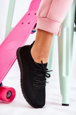 Damskie Boto Damskie Wsuwane Sportowe Buty Czarne Sequro