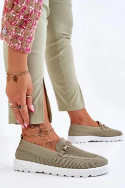 Boto Trampki Damskie Slip-On|Trampki Damskie Niskie*Damskie Wsuwane Tenisówki Slip-On Z Ozdobą Zielone Alena