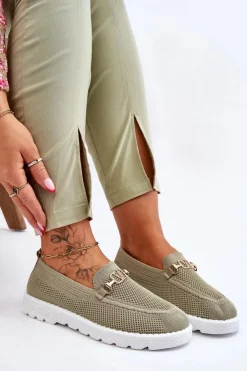 Boto Trampki Damskie Slip-On|Trampki Damskie Niskie*Damskie Wsuwane Tenisówki Slip-On Z Ozdobą Zielone Alena