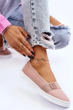 Damskie Big Star Shoes Damskie Wsuwane Tenisówki Big Star LL274202 Nude