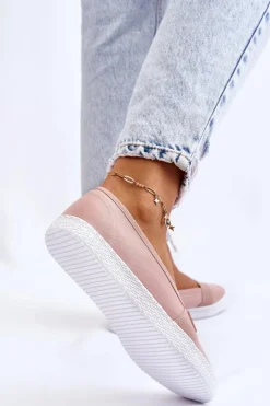 Damskie Big Star Shoes Damskie Wsuwane Tenisówki Big Star LL274202 Nude