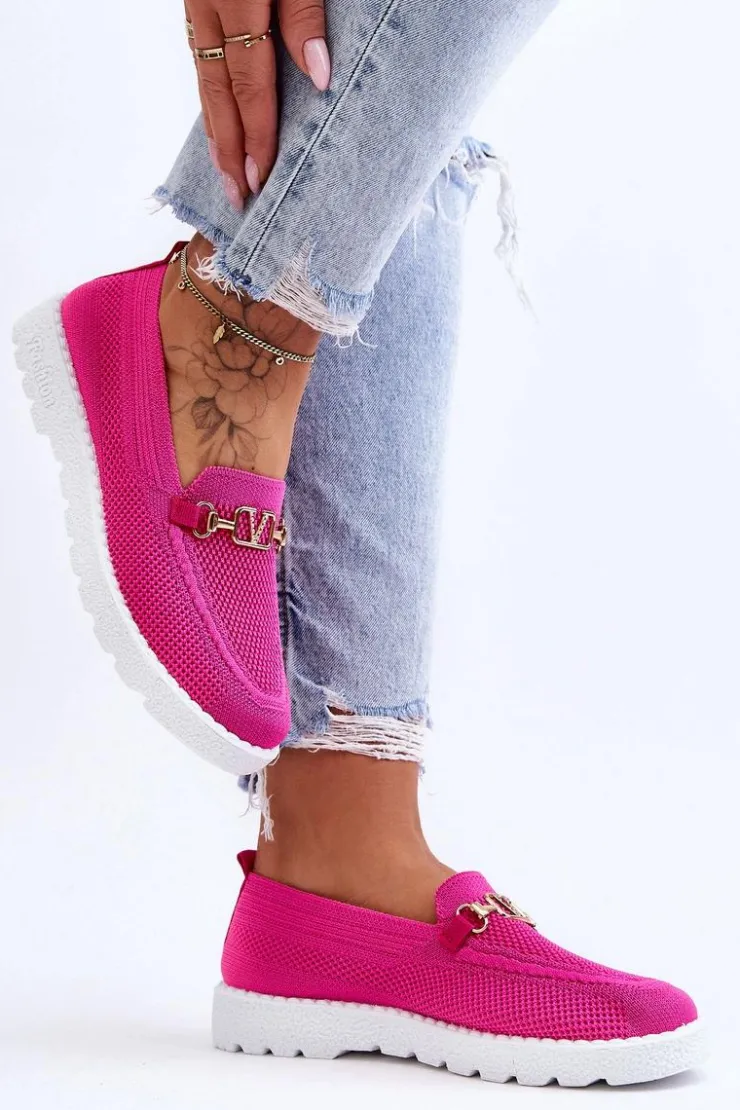 Damskie Boto Damskie Wsuwane Tenisówki Slip-On Z Ozdobą Fuksja Alena