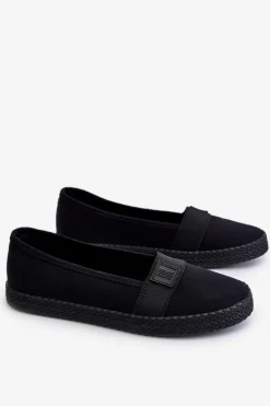 Big Star Shoes Trampki Damskie Slip-On|Trampki Damskie Big Star*Damskie Wsuwane Tenisówki Big Star LL274200 Czarne