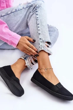 Big Star Shoes Trampki Damskie Slip-On|Trampki Damskie Big Star*Damskie Wsuwane Tenisówki Big Star LL274200 Czarne