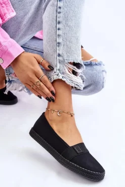 Big Star Shoes Trampki Damskie Slip-On|Trampki Damskie Big Star*Damskie Wsuwane Tenisówki Big Star LL274200 Czarne