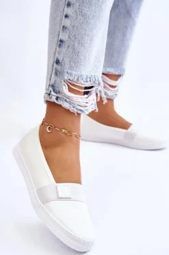 Hot Big Star Shoes Damskie Wsuwane Tenisówki Big Star LL274201 Białe