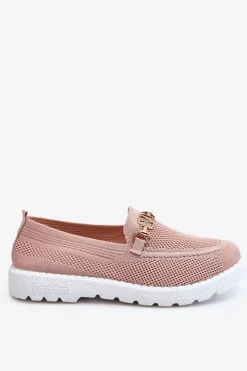 Damskie Boto Damskie Wsuwane Tenisówki Slip-On Z Ozdobą Różowe Alena