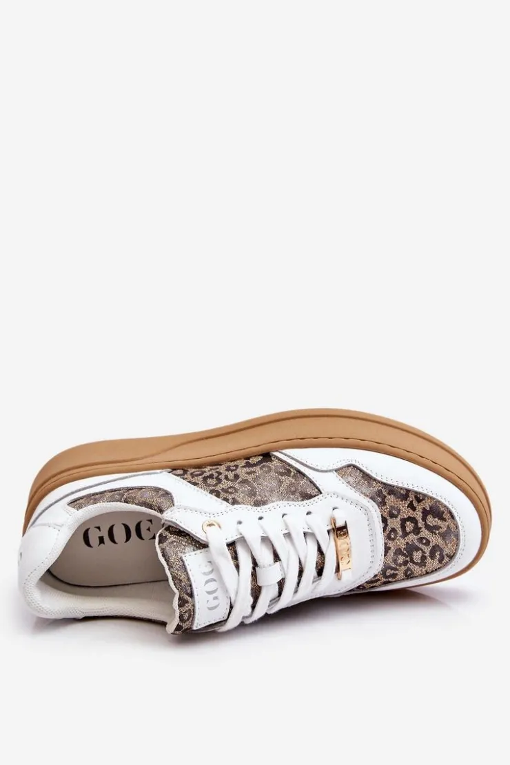 Discount GOE Damskie Wygodne Buty Sportowe LL2N4052 Biało-Beżowe