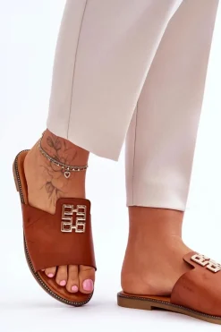 Boto Klapki Damskie Klasyczne*Damskie Wygodne Modne Klapki Z Ozdobą Camel Ayanna