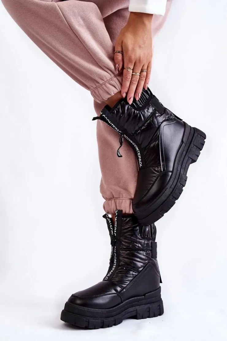 Damskie Buty damskie Vinceza Damskie Wygodne Śniegowce Czarne Elodia