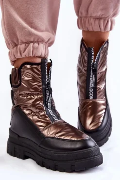 Buty damskie Vinceza Śniegowce Damskie*Damskie Wygodne Śniegowce Brązowo-Czarne Elodia
