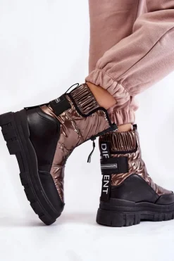 Buty damskie Vinceza Śniegowce Damskie*Damskie Wygodne Śniegowce Brązowo-Czarne Elodia